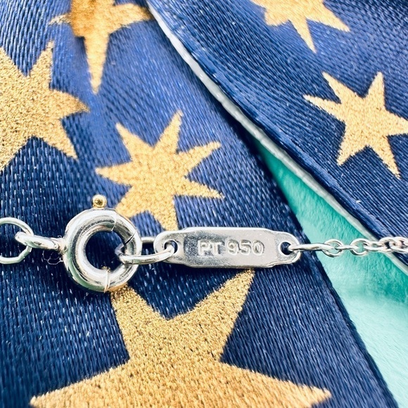 RARE Tiffany & Co. .26 TCW Diamond Open Square Necklace in Platinum w Packaging - Picture 9 of 11